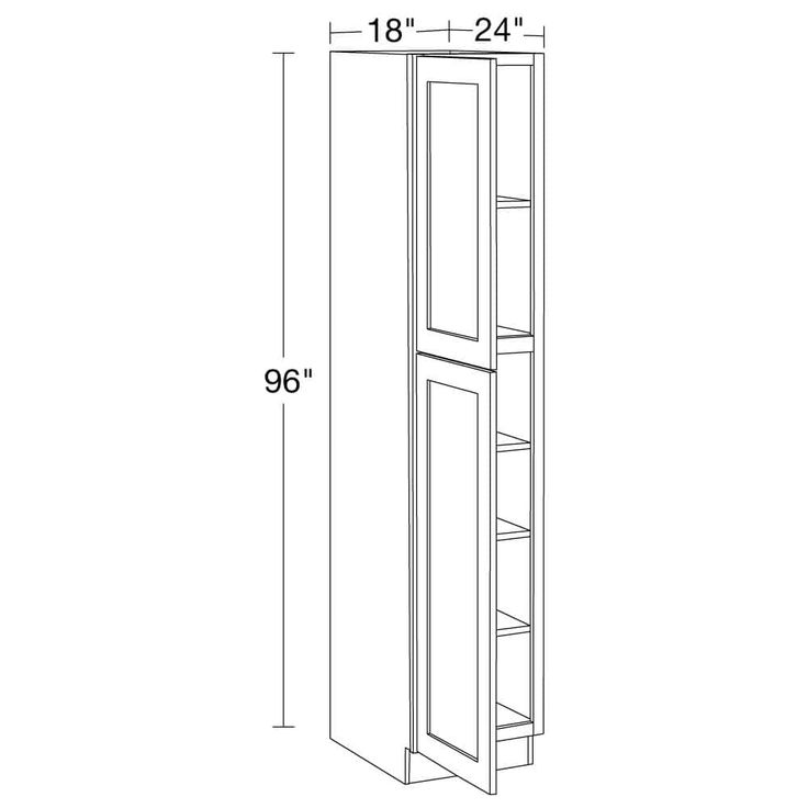 Home Decorators Collection Newport 18 in. W x 24 in. D x 96 in. H Assembled Plywood Pantry Kitchen Cabinet in Pearl Gray with Soft Close LH