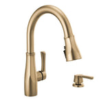 Owendale Single-Handle Pull-Down Sprayer Kitchen Faucet with ShieldSpray Technology in Champagne Bronze - Super Arbor