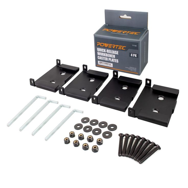 2-3/8 in. x 3-3/4 in. Quick-Release Caster Plates (4-Pack)