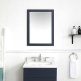 30.00 in. W x 22.00 in. H Framed Rectangular  Bathroom Vanity Mirror in Midnight Blue