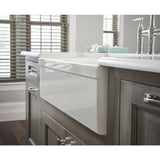 Explore Farmhouse Apron Front Fireclay 30 in. Single Bowl Kitchen Sink in Gloss White