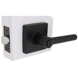 Highland Matte Black Bed and Bath Door Lever with Square Rose