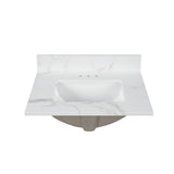 25 in. W x 22 in. D x 0.75 in. H Engineered Marble Vanity Top in Calacatta White with White Basin - Super Arbor