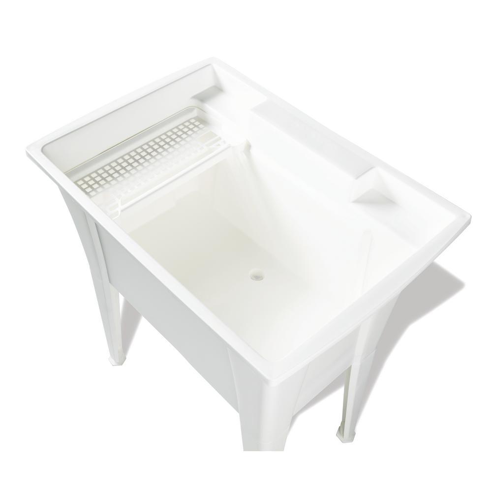 32 in. x 22 in. Polypropylene White Laundry Sink - Super Arbor