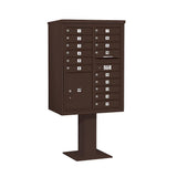 3400 Series Black Mount 4C Pedestal Mailbox with 20 MB1 Doors/2 PL - Super Arbor