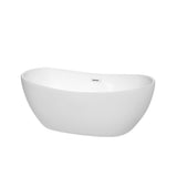 Rebecca 60 in. Acrylic Flatbottom Non-Whirlpool Bathtub in White with Polished Chrome Trim - Super Arbor