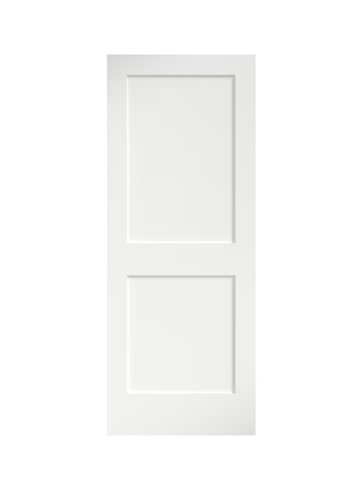 EightDoors Shaker 36-in x 80-in White 2-panel Square Solid Core Primed MDF Slab Door