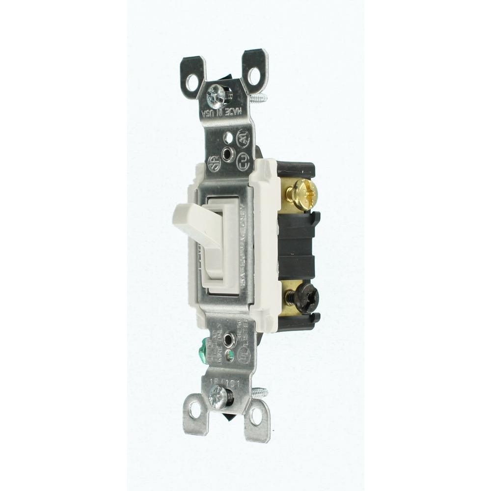 15 Amp 3-Way Toggle Switch, White (6-Pack) - Super Arbor