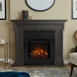 Thayer 54 in. Electric Fireplace in Gray - Super Arbor