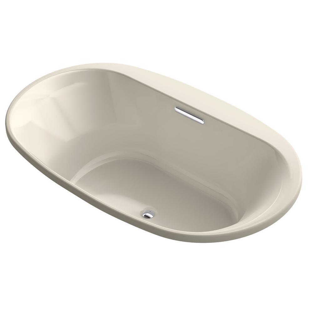 Underscore 6 ft. Acrylic Oval Drop-in  Rectangular Non-Whirlpool Bathtub in White - Super Arbor