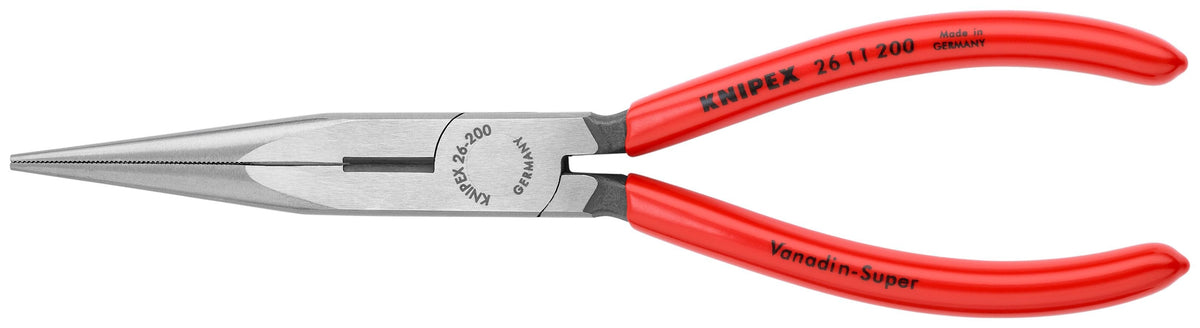 KNIPEX 8-in Long Nose Pliers with Wire Cutter, Model 26 11 200