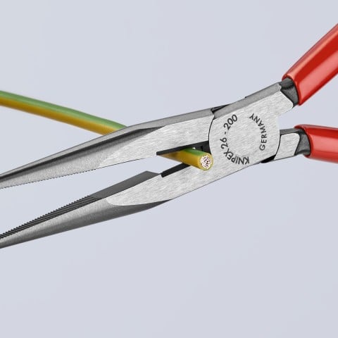 KNIPEX 8-in Long Nose Pliers with Wire Cutter, Model 26 11 200