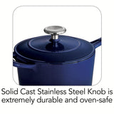Gourmet 2.5 qt. Porcelain-Enameled Cast Iron Sauce Pan in Gradated Cobalt with Lid