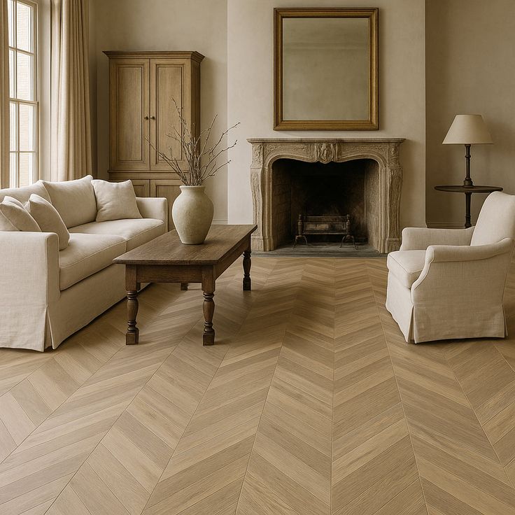 Chevron Boardwalk Pine 22 MIL x 12 in. W x 28 in. L Click Lock Waterproof Luxury Vinyl Flooring (18.9 sq. ft./case)