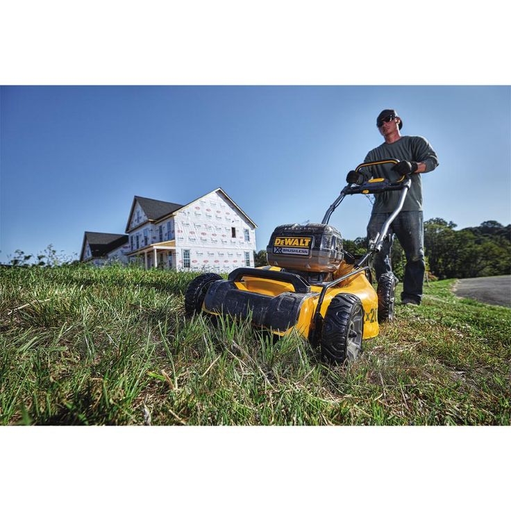 DEWALT 20 in. 20V MAX Lithium Ion Cordless Battery Walk Behind Push Lawn Mower with (4) 5.0Ah Batteries and Charger Included