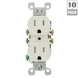 15 Amp Tamper-Resistant Duplex Outlet, White (10-Pack) - Super Arbor