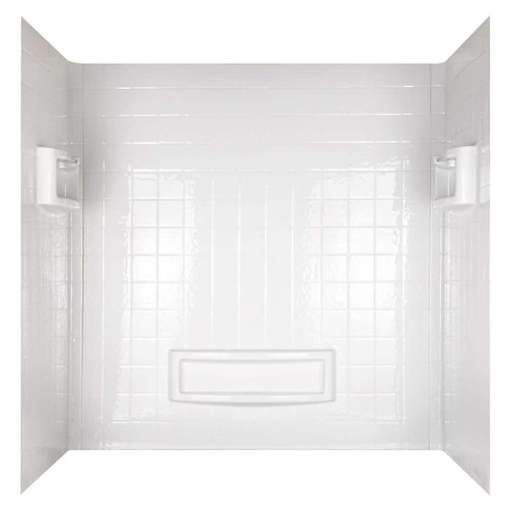 Distinction 60 in. W x 60 in. H Three Piece Glue Up Tub Surrounds in High Gloss White