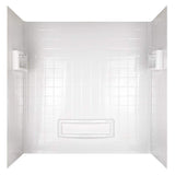 Distinction 60 in. W x 60 in. H Three Piece Glue Up Tub Surrounds in High Gloss White