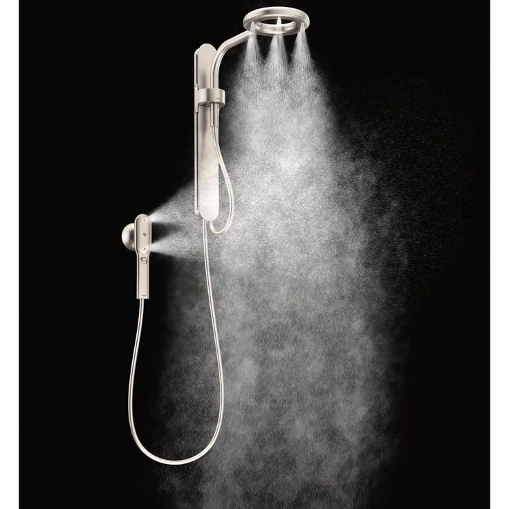 Nebia by Moen 1-Spray 8 in. Dual Shower Head and Handheld Shower Head with Magnetic Dock in Spot Resist Brushed Nickel