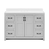 Style Selections Lowry 49-in Light Gray Single Sink Bathroom Vanity with White Acrylic Top