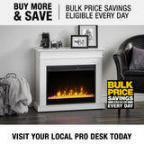 Jasmine 31 in. Mantel with a 23 in. Electric Fireplace in White - Super Arbor