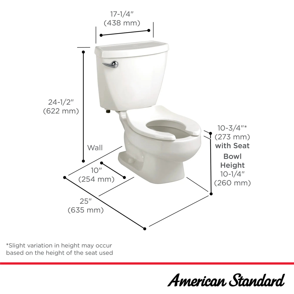 American Standard Baby Devoro FloWise 10 in. Rough-In 2-Piece 1.28 GPF Single-Flush Round Toilet in White