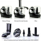 1.5-Cup Single Speed Black Mini Food Processor Chopping Blade, Mixer, Shredding/Slicing Disc