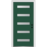36 in. x 80 in. Davina Right-Hand Inswing 5-Lite Frosted Glass Painted Steel Prehung Front Door on 4-9/16 in. Frame - Super Arbor