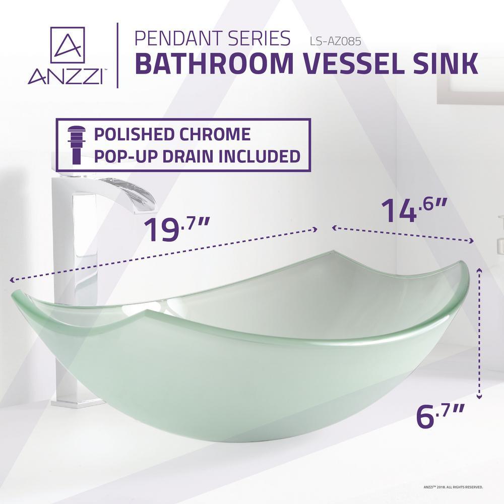 Pendant Series Deco-Glass Vessel Sink in Lustrous Frosted - Super Arbor
