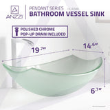 Pendant Series Deco-Glass Vessel Sink in Lustrous Frosted - Super Arbor