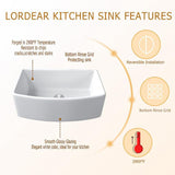 Fireclay 33 in. Single Bowl Porcelain Ceramic Farmhouse Apron-Front Kitchen Sink in White