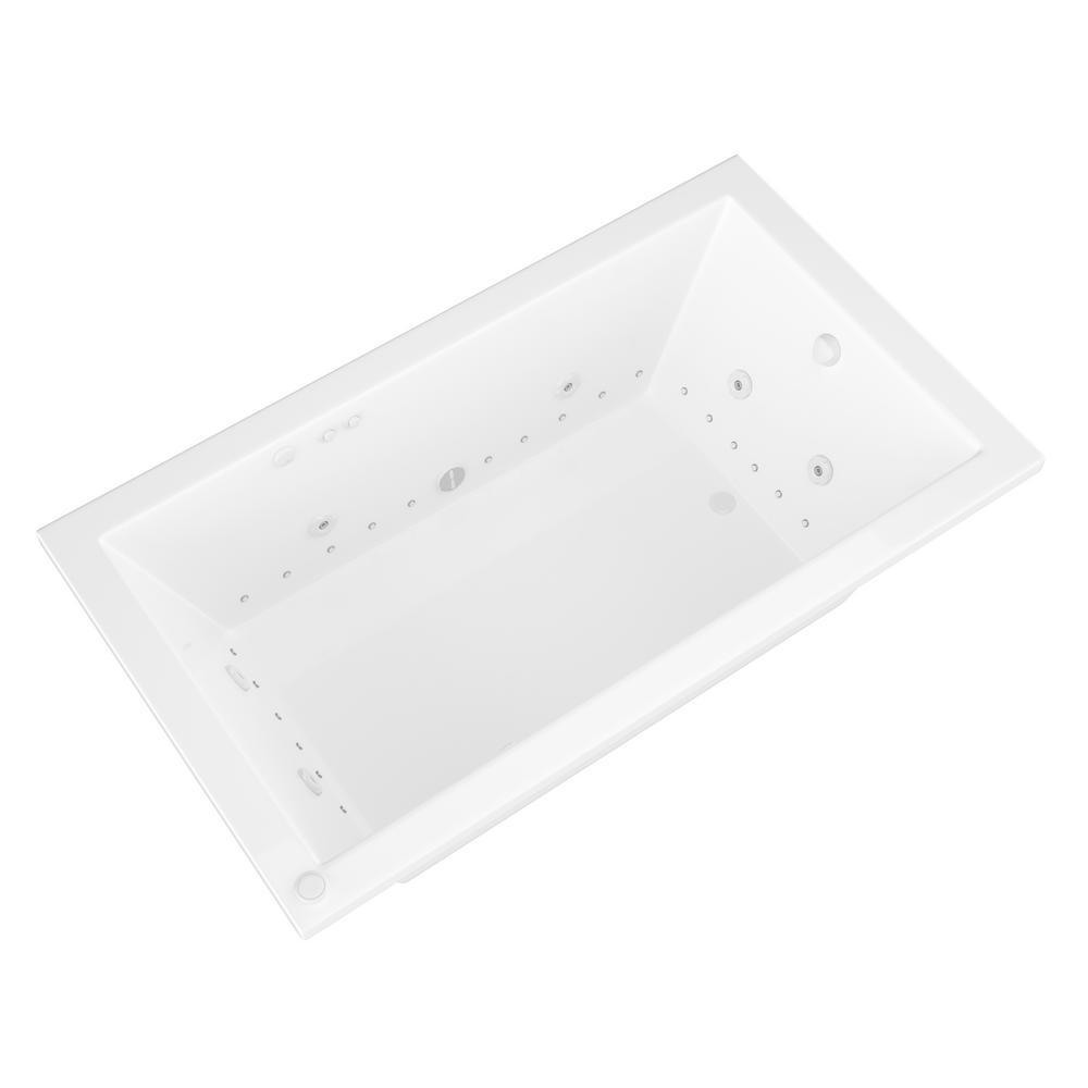 Sapphire 5.5 ft. Rectangular Drop-in Whirlpool and Air Bath Tub in White - Super Arbor