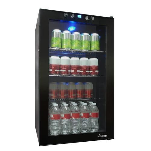 Vinotemp 80-Can Capacity Residential Black Freestanding Beverage Center