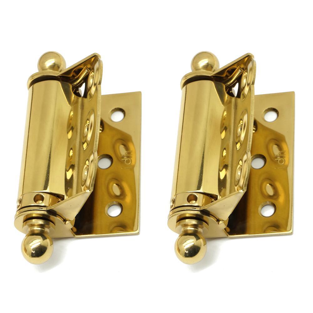 1-1/2 in. x 2-3/4 in. Solid Brass Adjustable Half Surface Screen Door Hinge with Ball Finials in Matte Black(1-Pair) - Super Arbor