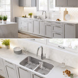 Premier Undermount Stainless Steel 32 in. 16-Gauge 50/50 Double Bowl Kitchen Sink - Super Arbor