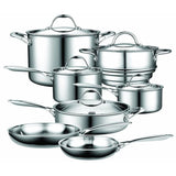 Multi-Ply Clad 10-Piece Stainless Steel Nonstick Cookware Set