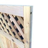 3 ft. x 6 ft. Western Red Cedar Flat Top Diagonal Lattice Fence Gate - Super Arbor