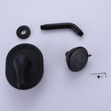 3-Spray Patterns 3.89 in. Wall Mount Fixed Shower Head Set in Matte Black - Super Arbor