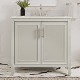 Style Selections Alaia 36-in Muse Gray Undermount Single Sink Bathroom Vanity with White Engineered Stone Top