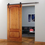72 in. Dark Oil-Rubbed Bronze Strap Sliding Barn Door Track and Hardware Kit - Super Arbor