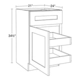 Home Decorators Collection Newport 21 in. W x 24 in. D x 34.5 in. H Assembled Plywood Base Kitchen Cabinet in Pearl Gray with 2ROT Soft Close LH