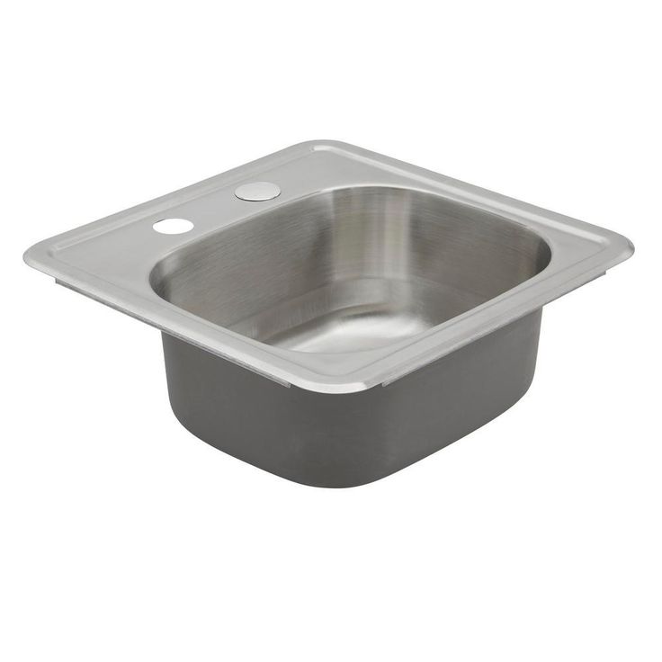 Drop-In 22-Gauge Stainless Steel 15 in. 2-Hole Single Bowl Bar Sink