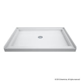 Infinity-Z 36 in. x 48 in. Semi-Frameless Sliding Shower Door in Brushed Nickel with Center Drain Base and BackWalls - Super Arbor