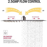 3-Spray Patterns 12 in. Ceiling Mount Rainfall Fixed Shower Head with Silicone Nozzle in Chrome - Super Arbor