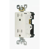 15 Amp Commercial Grade Tamper Resistant Decora Duplex Outlet with Surge Suppressor, White - Super Arbor