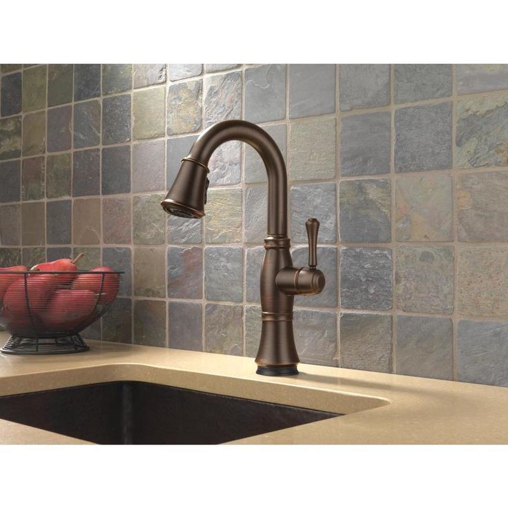 Delta Cassidy Touch2O Venetian Bronze 1-Handle Deck-Mount Pull-Down Touch Kitchen Faucet