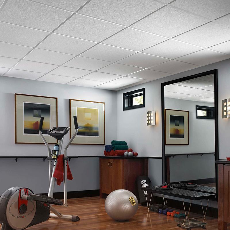 Armstrong Ceilings 24-in x 24-in Sahara 16-Pack White Smooth 15/16-in Drop Acoustic Panel Ceiling Tiles