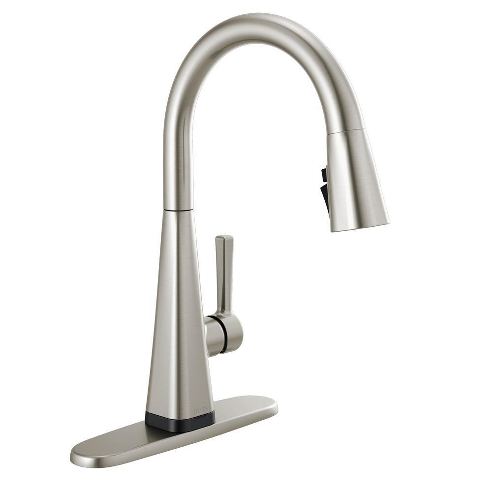 Lenta Touch Single-Handle Pull-Down Sprayer Kitchen Faucet with ShieldSpray Technology in Champagne Bronze - Super Arbor