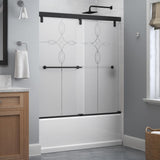 Lyndall 60 x 59-1/4 in. Frameless Mod Soft-Close Sliding Bathtub Door in Nickel with 1/4 in. (6mm) Tranquility Glass - Super Arbor