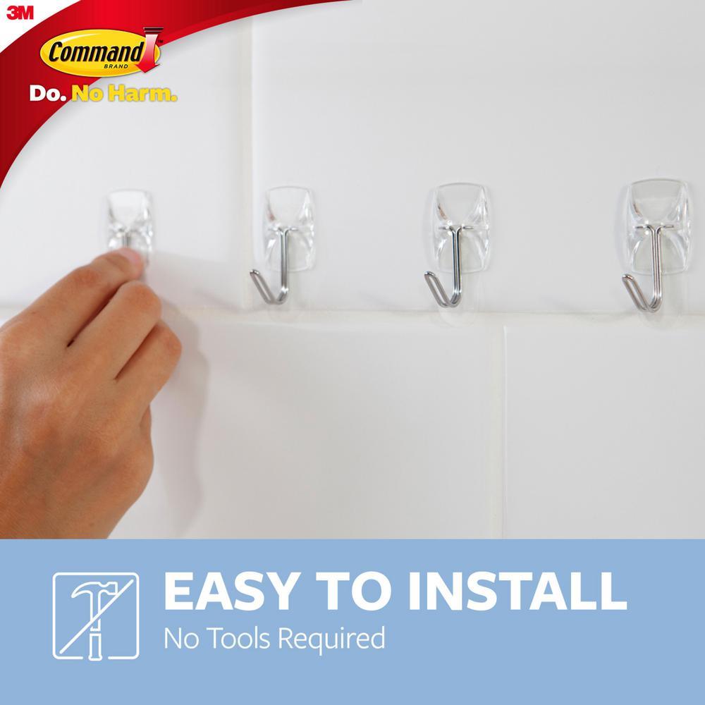 Small Clear Wire Hooks with Clear Strips (9-Pack) - Super Arbor
